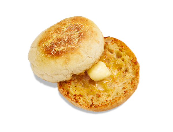 An English muffin with butter